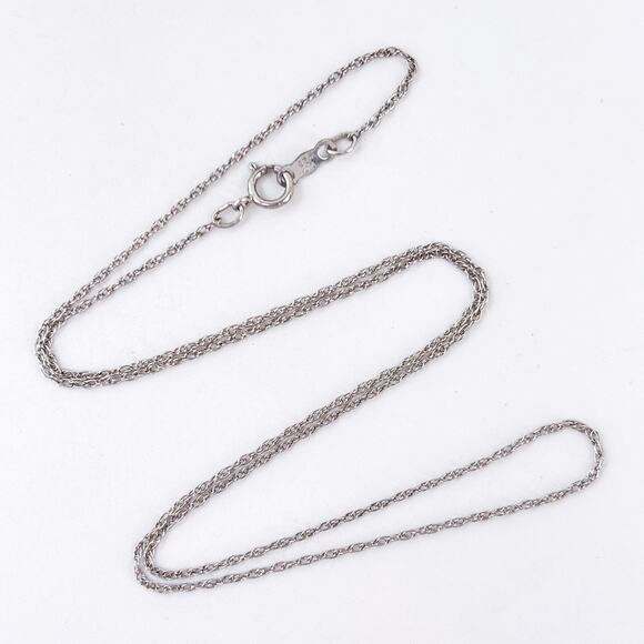 Vintage Sterling Silver 925 Rope Chain Necklace 18" - Picture 1 of 3